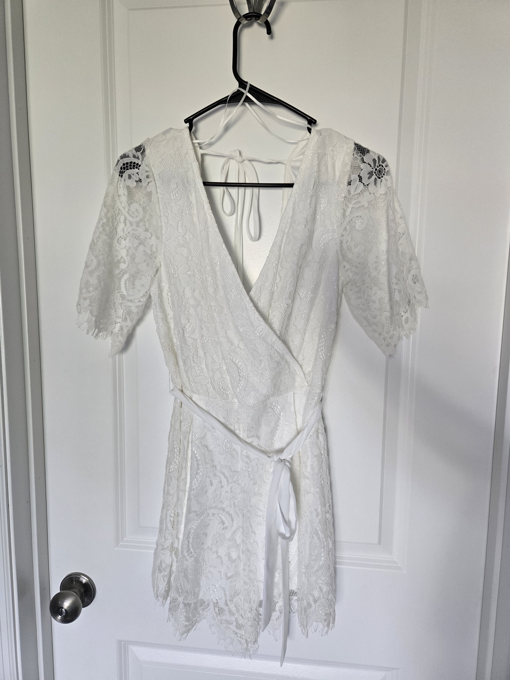 Francesca's Small White Lace Romper